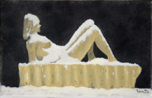 La statue sous la neige 22 x14 V